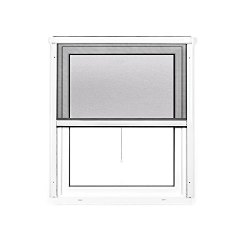 JAROLIFT 2 en 1 Mosquitera enrollable Volaris, mosquitera para ventanas con marco de PVC en color blanco, 130 x 160 cm