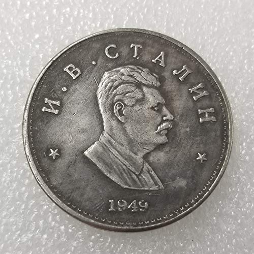 1949,Stalin,1 Rublo,Chapado en Plata,Alta Calidad,Artesanía Exquisita,Monedas Conmemorativas,Nostalgia,2 Piezas Moneda de Desafío/Plata / 2 Piezas