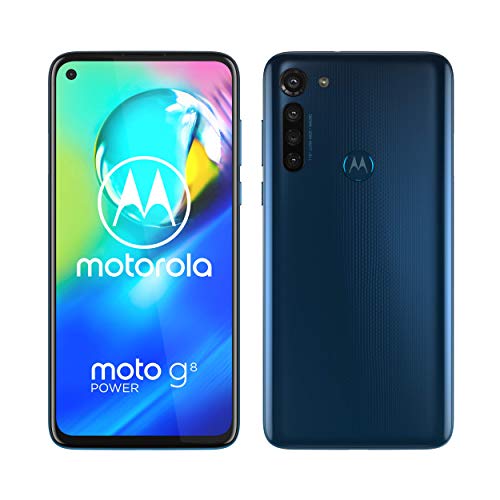 Motorola Moto G8 Power (Pantalla de 6,4" FHD+ o-notch, procesador Qualcomm Snapdragon SD665, cámara principal de 16MP, cámara macro de 2MP, batería de 5000 mAH, Dual SIM, 4/64GB, Android 10), Azul