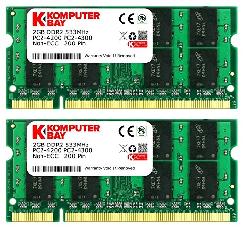 Komputerbay KB 4GB 2X2GB - Kit de 2 Memoria RAM (2 x 2 GB, DDR 2, PC2-4200, CL4)