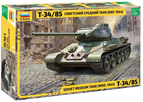 ZVEZDA 500783687 – 1:35 T-34/85 Soviet Tank, construcción de maquetas, construcción de maquetas, Hobby, Manualidades, construcción de plástico
