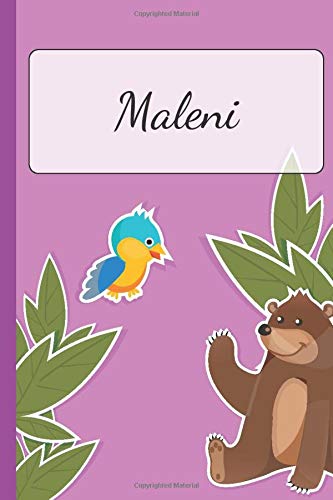 Maleni: Personalized Name Notebook for Girls | Custemized 110 Dot Grid Pages | Custom Journal as a Gift for your Daughter or Wife |School or Christmas or Birthday Present | Cute Diary