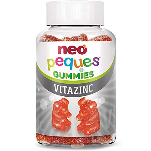 Neo Peques | VITAZINC- 30 Unidades | Gominolas a Base de Vitaminas y Zinc | Tomar 1 o 2 al día | Para Mayores de 3 años | Caramelos Masticables Infantiles con Delicioso Sabor a Fresa