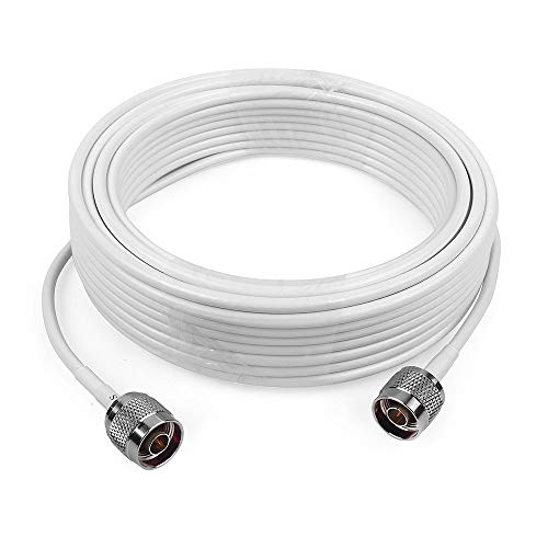 3D-FB Cable coaxial de Baja pérdida Cable de Extension 15 Metros con conectadores N Macho a N Macho para Amplificador Móvil repetidor de señal del Teléfono Celular