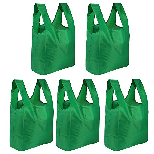 5 bolsas de supermercado reutilizables | Portador Plegable Con Bolsa | Bolso de supermercado ecológico | Soportan hasta 22kg | Pukkr