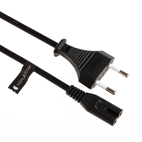 Cable de alimentación de 2 Clavijas Figura 8 Cable Compatible con Sonos Play 3 | Cable de Pared EU (2 m / 6,6 pies)