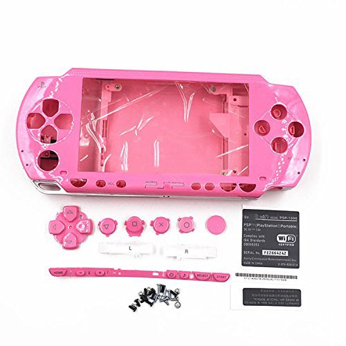 Carcasa con destornilladores para Sony PSP 1000 1001 1002 1003 1004 Fat Phat PSP (rosa)