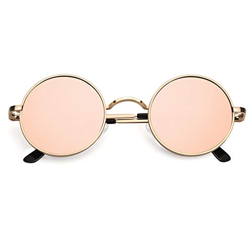 CGID E01 Peque?o Estilo Vintage Retro Lennon inspirado círculo metálico redondo gafas de sol polarizadas para hombres y mujeres