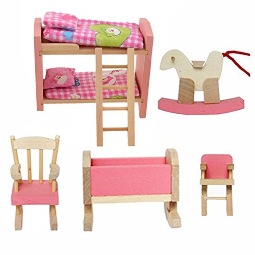 Cisixin Los niños juguetes casa de habitación Conjunto de habitacion mueble de madera para Juguete Ninos