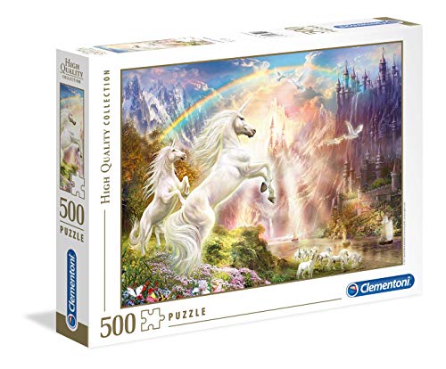 Clementoni- Puzzle 500 Piezas Puesta de Sol con Unicornio, Multicolor (35054.4)
