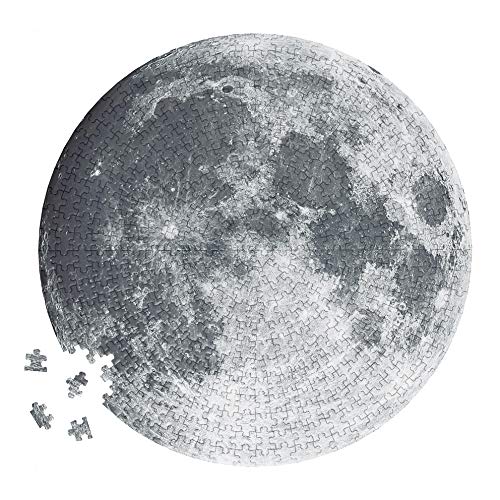 Designer Souvenirs - Puzzle Circular de la Luna para Adultos | 500 Piezas | con Forma Redonda y 48 cm de diámetro | Incluye Sticker de 48x48 cm para enmarcarlo
