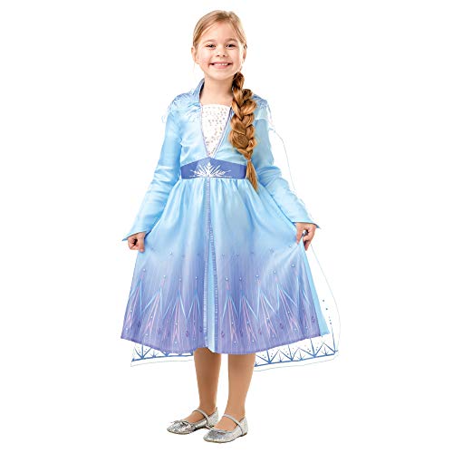 Disney, Elsa Travel Frozen2 Classic - Disfraz de Elsa Travel, Multicolor, M (5-6 años)