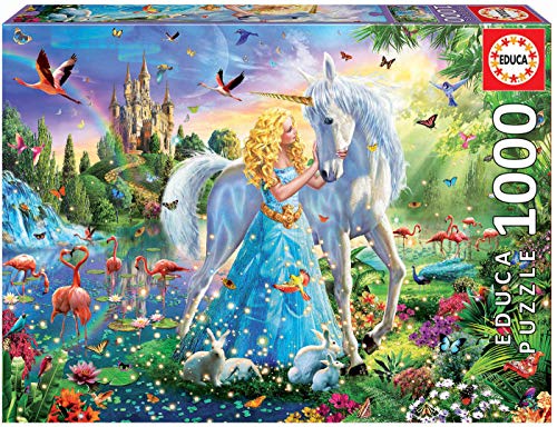 Educa-La Princesa y El Unicornio Puzle, 1 000 Piezas, Multicolor (17654)