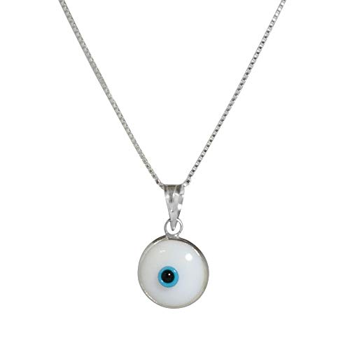 ELIJA SU ENCANTO - Collar de plata con forma de mal de ojo y amuleto de protección para los ojos en plata de ley 925 - para hombres y mujeres