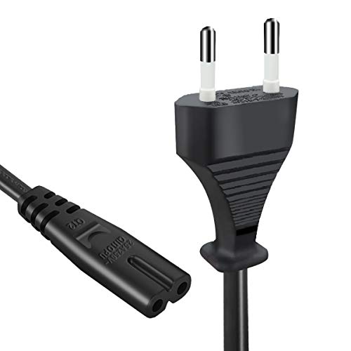 EXTRASTAR Cable de Alimentacion,1.5M ES Schuko Cable de alimentación para PC, Monitor, Televisión, Proyector, Cable IEC Negro de 2 Pines IEC C7 H05VV-F 2 * 0.75mm² (10A Negro) …