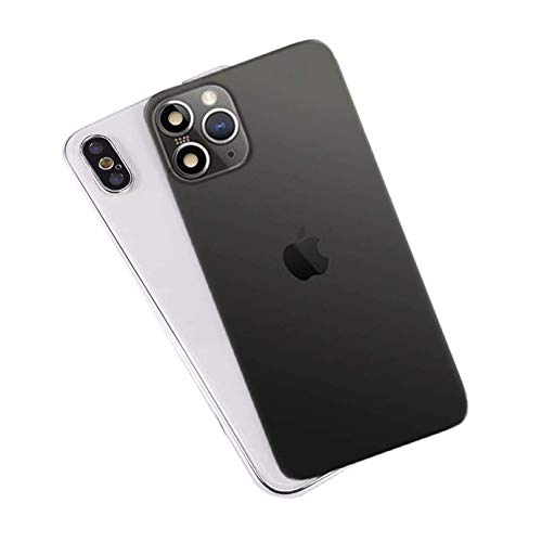 FTYSXP Lente de la cámara modificada Segundos Cambiar la Cubierta para iPhone X XS Cambiar a iPhone 11 Pro Lente Falsa integrada Protección Trasera (Negro 5.8 en)