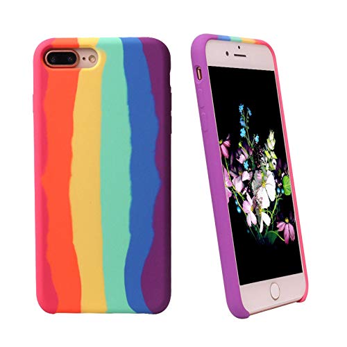 Funda de silicona líquida Art Rainbow para teléfono para iPhone 11 Pro MAX X XS MAX XR Funda protectora de goma de gel para iPhone 7 8 Plus SE 2020