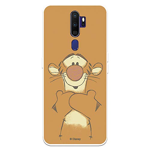 Funda para OPPO A9 2020 - A5 2020 Oficial de Winnie The Pooh Tigger Sonrisas para Proteger tu móvil. Carcasa para OPPO de Silicona Flexible con Licencia Oficial de Disney.