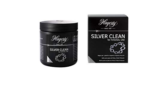 Hagerty - Silver Clean - Limpiador por inmersión de joyas de plata y piezas plateadas - 1 unidad 170 ml - En tan sólo 2 minutos limpia y devuelve el brillo original