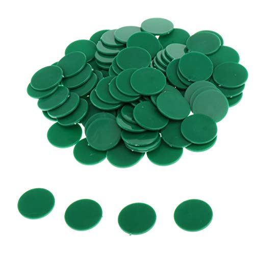 IPOTCH 25mm Moneda Transparente Marcador de Plástico Chips Bingo Distinciones Distintivas Multicolor - Verde