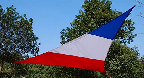 Kookaburra Toldo Vela Impermeable para Exteriores, Patios, Jardines, Terraza, Balcón 98% Anti UV (5m Triangular, Bandera Francesa)