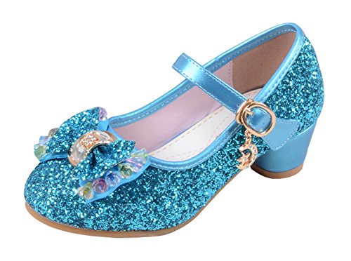 La Vogue Zapatos Zapatilla con Lentejuela Para Niña Princesa Fiesta Azul 31/Longitud Interior 20CM