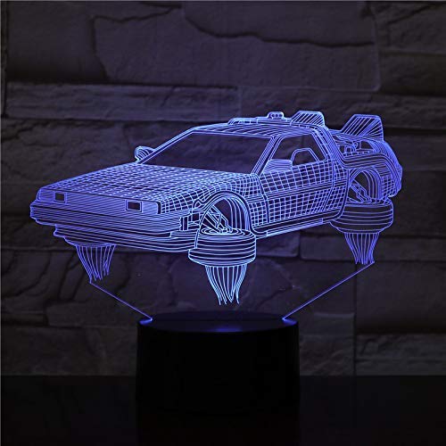 Lámpara de ilusión Regreso al futuro coche Luces en 3D Ventiladores de películas Regalos hermosos Luz nocturna Luz de noche LED a batería Entrega rápida