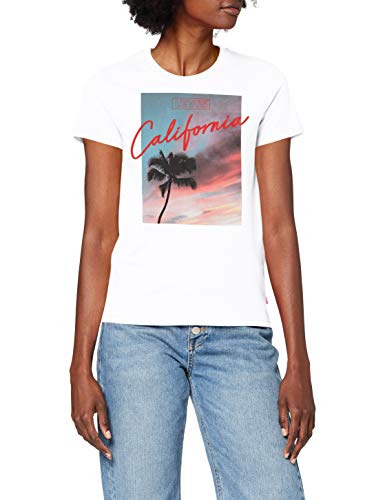 Levi's The Perfect tee Camiseta, White (Pink California Skies White+ 0917), X-Small para Mujer