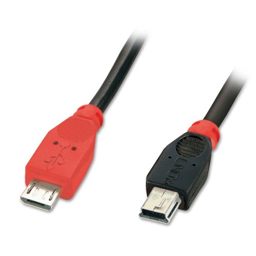 LINDY 31718 – Cable USB OTG - Tipo Micro-B a Tipo Mini-B – 1m