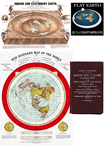 mapa de la tierra plana - Flat Earth Maps SET OF 2 MAPS- Flat Earth Map - 24 x 36 Gleason's New Standard Map Of The World | 24 x 18 Map of the Square and Stationary Earth by Orlando Ferguson (1)