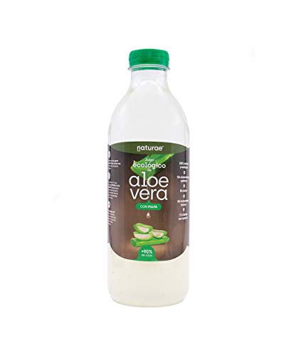 NATURAE Jugo Aloe Vera con Pulpa Ecológico - 3 Recipientes de 1000 ml - Total: 3000 ml
