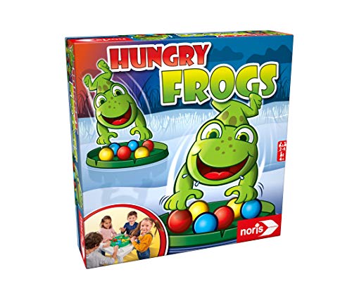 noris 606061859 Hungry Frogs - Juego Divertido de Captura y Snap para Grandes y pequeños, para niños a Partir de 4 años
