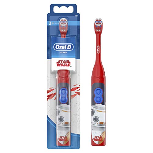 Oral-B Cepillo de dientes eléctrico con batería con personajes de Star Wars para niños, mango de cepillo de dientes con 1 cabezal de cepillo de dientes, a partir de 3 años