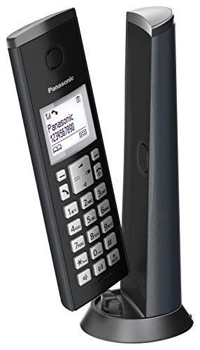 Panasonic KX-TGK210, Teléfono Fijo Inalámbrico de Diseño (LCD, Identificador de Llamadas, Agenda de 50 números, Bloqueo de Llamada, Modo ECO), DECT, Negro