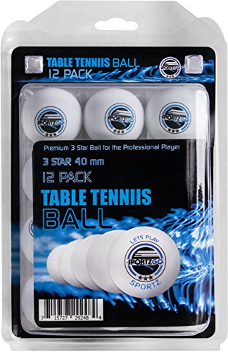 Pelotas de Ping Pong Tennis Mesa, 3 estrellas 40 mm Pelotas para Entrenamiento Avanzado, blanco