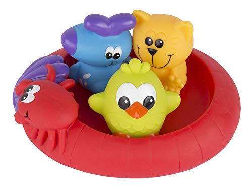 Playgro Mini-patos para el baño, 4 Piezas, Totalmente sellados, Resistentes al agua y la suciedad, Ideales para el baño del bebé, A partir de 6 meses, Libres de BPA, Colorido, 40213