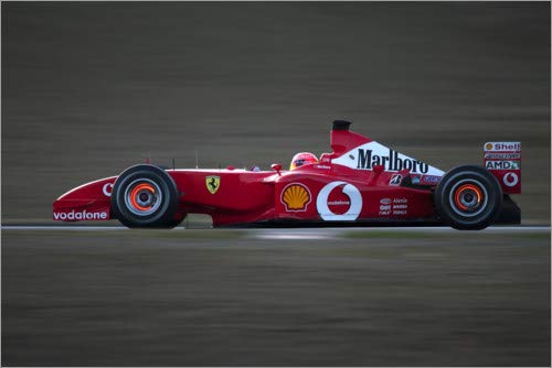 Póster 130 x 90 cm: Michael Schumacher, Ferrari F2002, with Brake Discs Glowing de Motorsport Images - impresión artística, Nuevo póster artístico