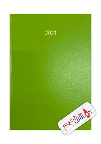 Precious 2021 - Agenda de 2021 (tamaño A4, con página completa de sábado y domingo, tapa dura), color verde