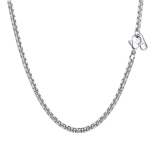 PROSTEEL Collar Hombre Collar Mujer de Acero Inoxidable 3mm Cadena Curb Chain 50cm