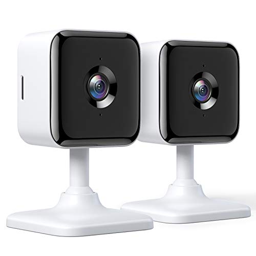 Teckin Cam 1080P FHD Cámara de seguridad para el hogar inteligente Wi-Fi para interiores con visión nocturna, audio bidireccional, detección de movimiento, funciona con Alexa Google Home, 2 unidades
