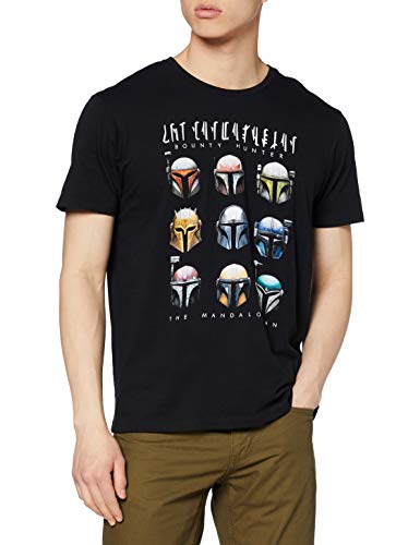 THE MANDALORIAN t-Shirt Camiseta, Negro, L para Hombre