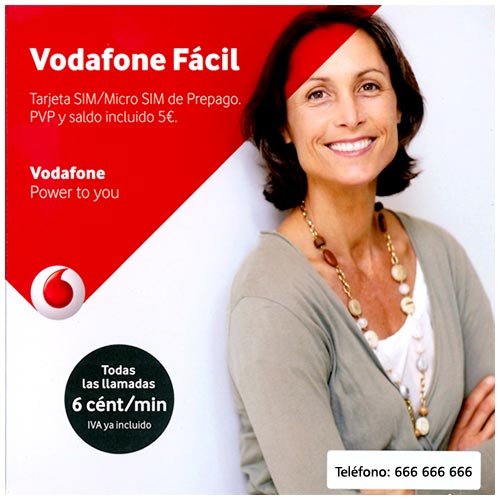 Vodafone - Tarjeta prepago facil 5 euros