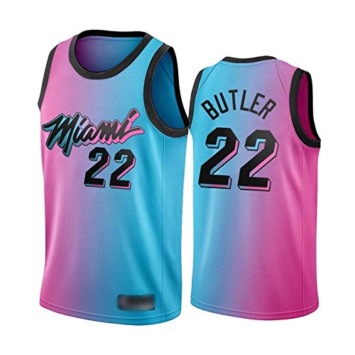 WOLFIRE WF Camiseta de Baloncesto para Hombre, NBA, Miami Heat Vice Nights #3 Dwyane Wade. Bordado, Transpirable y Resistente al Desgaste Camiseta para Fan (Butler City Edition 2021, M)