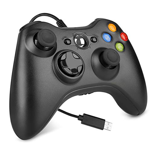 YCCTEAM - Mando con cable para Xbox 360, cables de 2,1 m, doble vibración USB, controlador para Xbox 360/360 Slim System y PC Win7/8/10