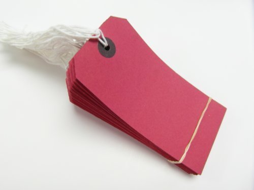 250 x rojo de encordada etiquetas 120 mm x 60 mm equipaje etiquetas precio corbata de regalo Craft Ropa