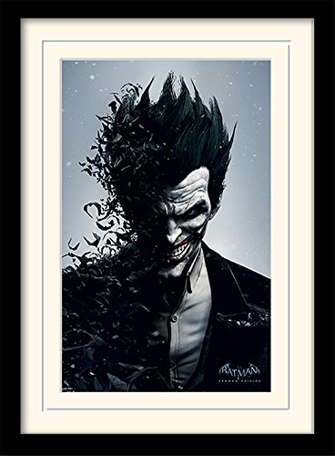 30 x 40 cm Batman Arkham Origins "Joker" montado y impresión enmarcada