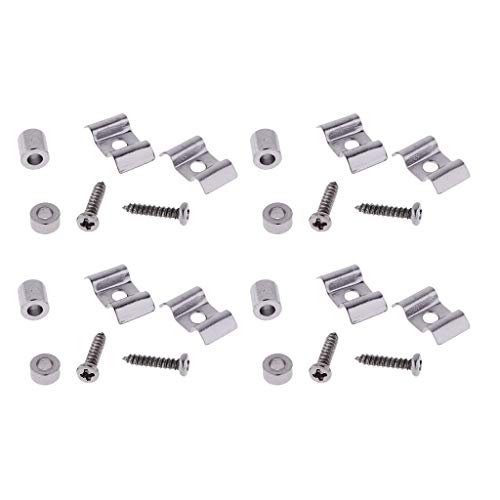 4 Sets Guitarra Eléctrica Roller String Trees Retainers Guitar Parts Silver