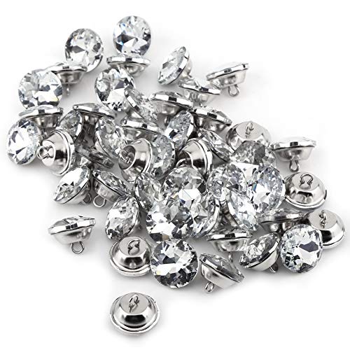 50 piezas de diamantes botones de diamantes de imitación botones de cristal brillante diy botones de decoración artesanal para bolsas zapatos vestido de boda(20mm)
