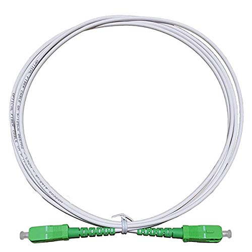 Acobonline Fiber óptica Cable SC/APC a SC/APC monomodo simplex 9/125,Operadores Movistar Jazztel Vodafone Orange Amena Masmovil Yoigo (Blanco 15M)