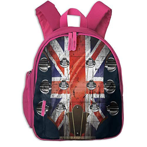 ADGBag Mochila para niños Children's Backpacks Guitar Head Stock UK School Bagpack Bag For 2-9 Years Old Pink